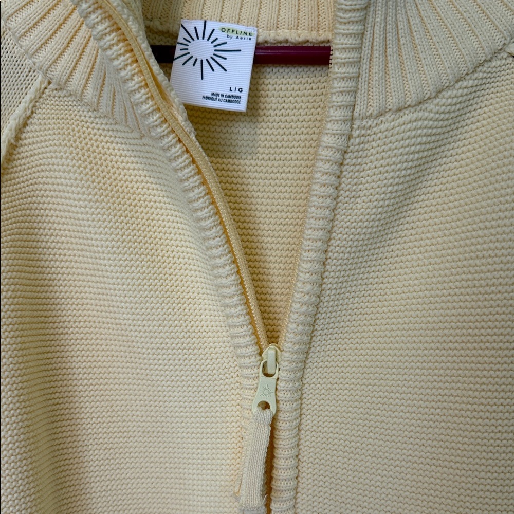 Aerie Light Yellow Women's Cowl Neck Sweater - Picture 5 of 5